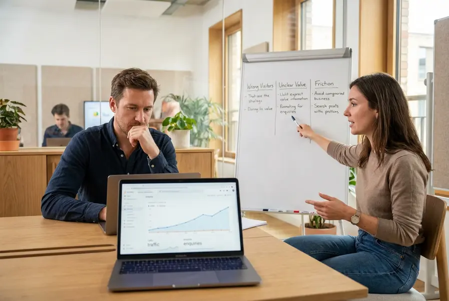 Waarom je website wel bezoekers heeft maar geen aanvragen oplevert